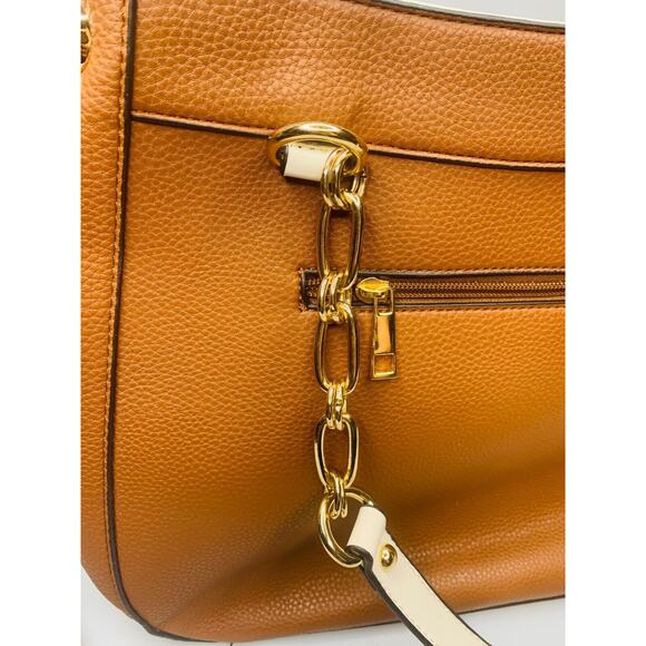 Mia K Collection Brown and Light Beige Tote Bag with Detachable Shoulder Strap - Picture 3 of 11